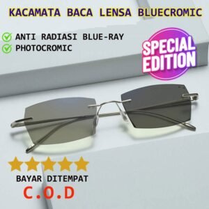 Kacamata Baca Plus Lensa Bluecromic Frameless